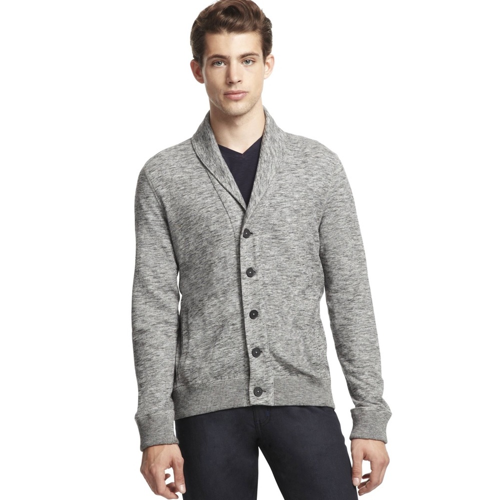 Kenneth Cole Reaction Gray Shawl Collar Cardigan